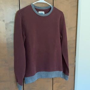 Old Navy Crewneck Sweatshirt, Burgundy/Gray, Small